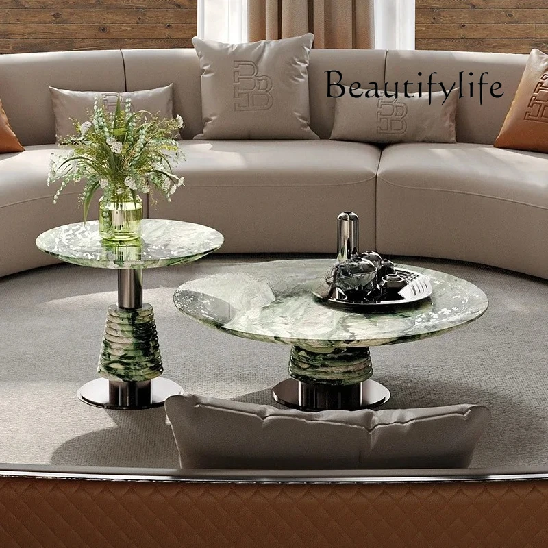 

Minimalist light luxury, designer high-end large flat layer, Italian marble luxury stone coffee table high-end villa