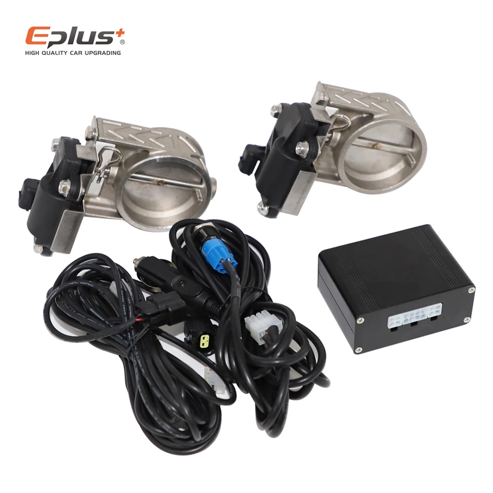 EPLUS Car Exhaust Pipe Electronic Valve Kit Universal 51 63 76MM button Controller Kit Controller Switch