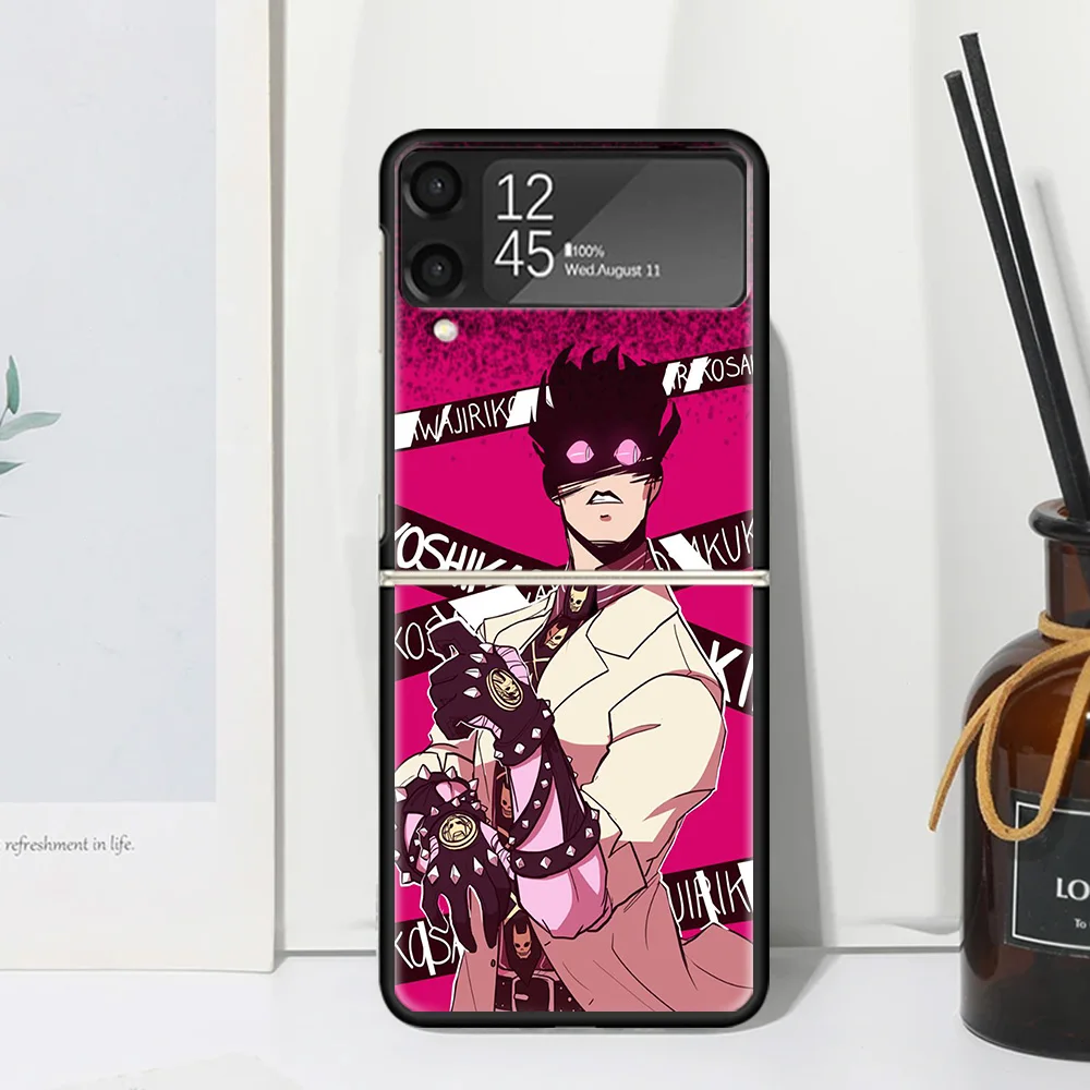 JoJo Adventure Killer Queen Phone Case For Samsung Galaxy Z Flip Zflip 6 Flip6 5 Flip5 4 Flip4 3 Flip3 5G Art Fundas Black Cover