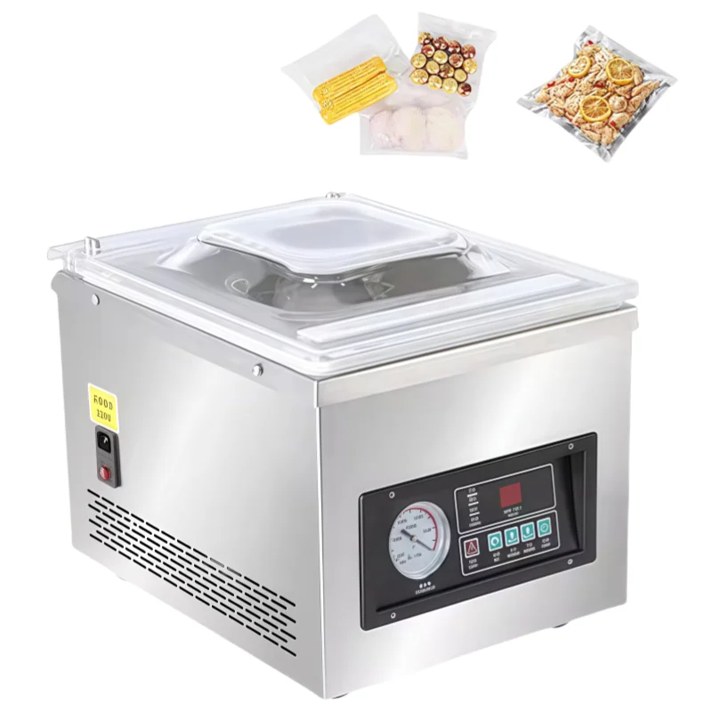 

Mini commercial vacuum sealing machine stainless steel one-touch fish chicken fresh lock