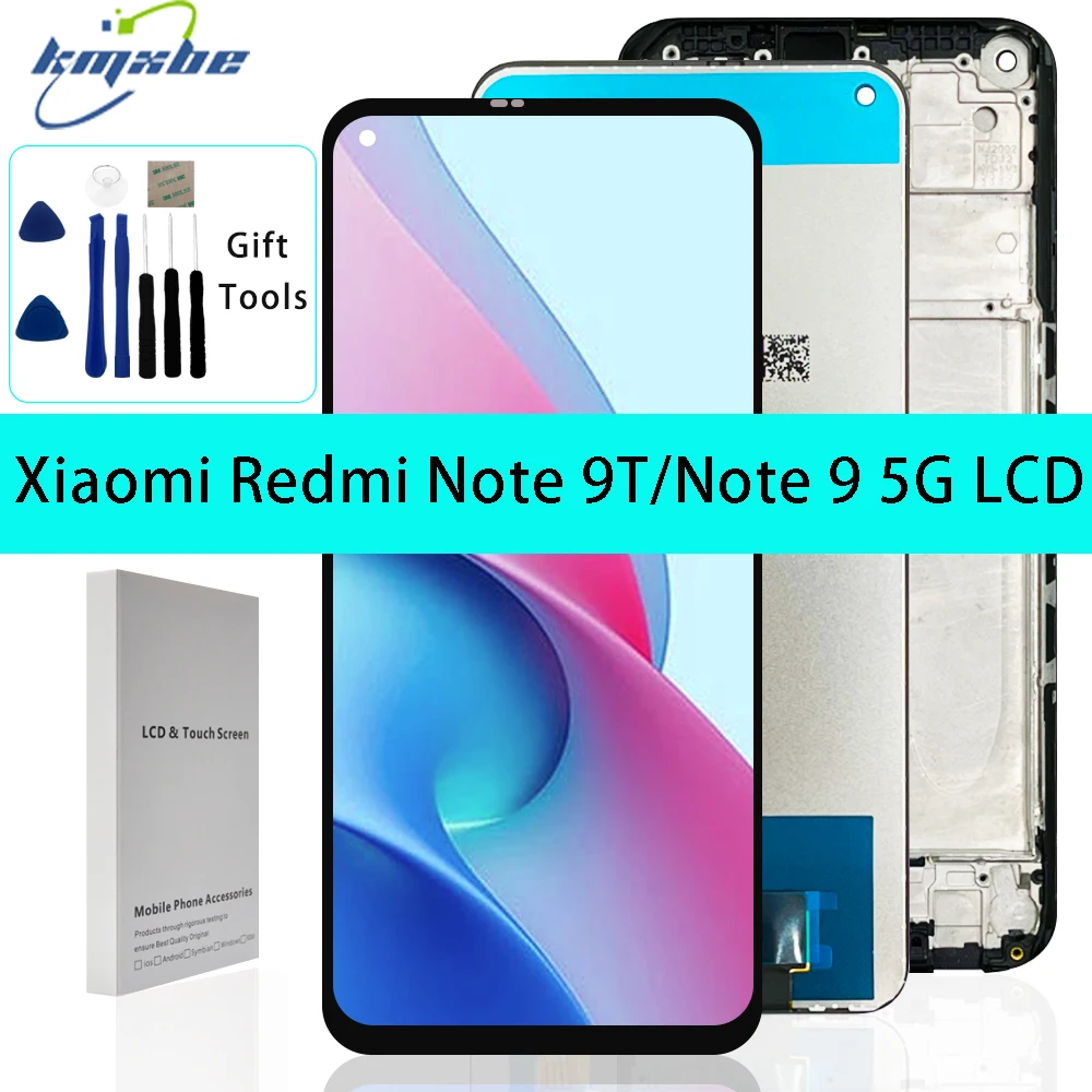 

ЖК-дисплей 6,53 дюйма для Xiaomi Redmi Note 9 5G M2007J22C Note 9T, дисплей с сенсорным экраном и дигитайзером в сборе с рамкой