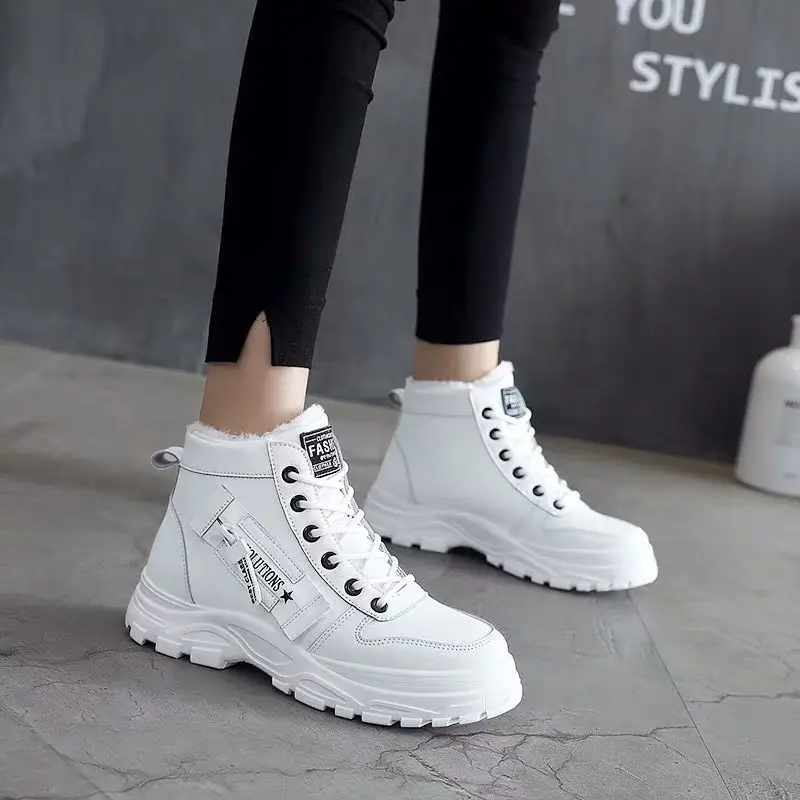 Ladies Shoes 2023 Lace Up Women Sneakers Snow Ankle Boots Waterproof Warm Platform Botas Woman Footwear Botas De Mujer