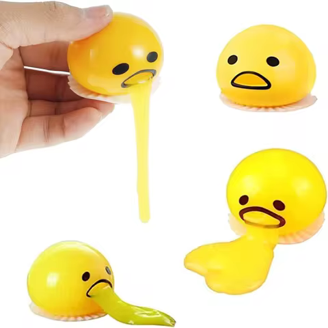 Sticky Funny Toys Disgusting Egg Yolk Brother Vomiting Egg Yolk Army Lazy Egg Custard Vomiting Ball Decompression Funny Toys