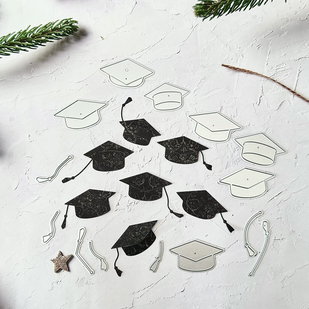 Набор выпускных кепок, металлические штампы для рукоделия, резка для DIY, бумажные трафареты для скрапбукинга, новые штампы для тиснения 2025