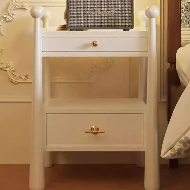 

Designer Look Classic Nightstands White Storage Japanese Narrow Bedside Table Drawer Modern Mesitas De Noche Furniture For Home