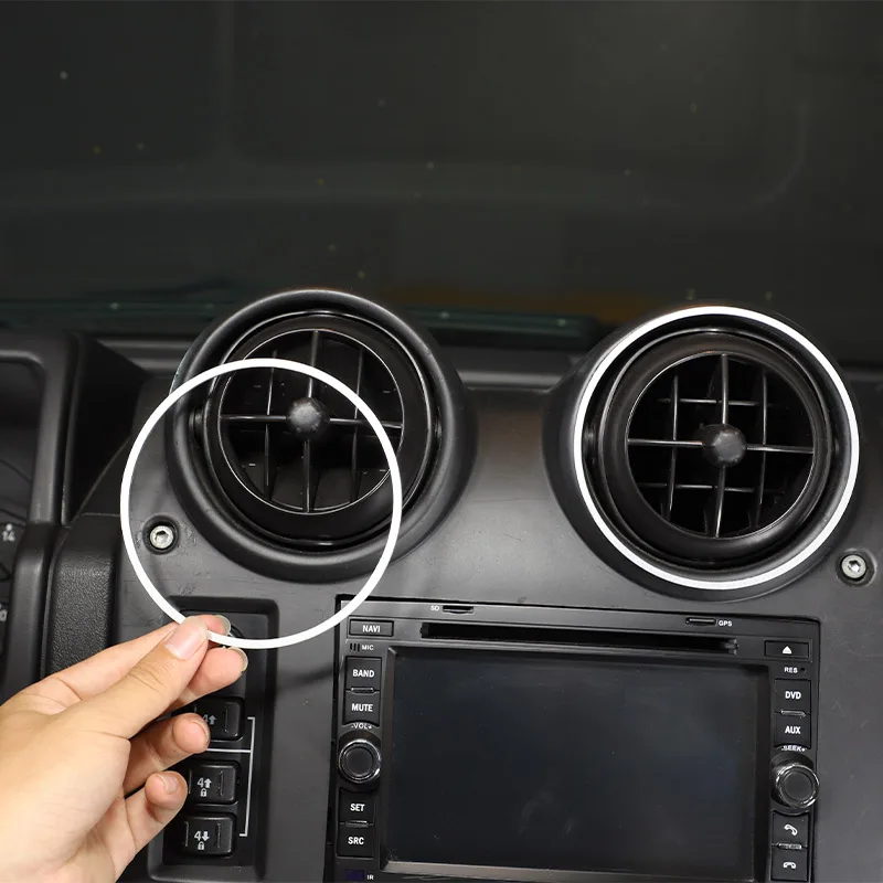 

Aluminum Alloy Car Air Conditioner Air Outlet Decorative Ring Sticker For Hummer H2 2003-2007 Car Interior Accessories