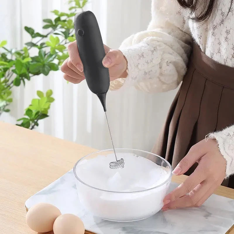 1PC Battery Model Handheld Egg Beater Froth Mixer Kitchen Automatic Coffee Milk Foaming Mixer Kitchen Whisk Tools 2024 New