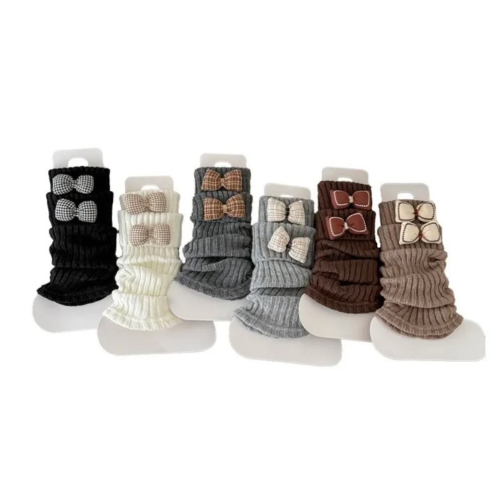 

Cute Thickened Leg Warmers for Girls Knitted Lolita Mid-Calf Sock Keep Warm Bowknot Children's Socks Women