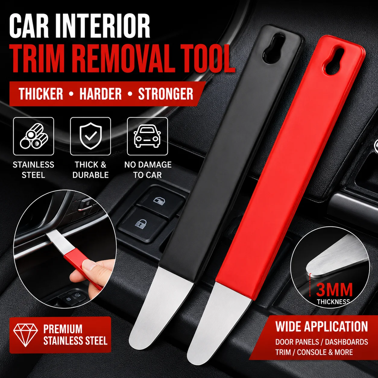 1pc Car Interior Trim Removal Tool, Audio System Repair Kit, Dashboard Pry Panel Fastener Disassembly Tool