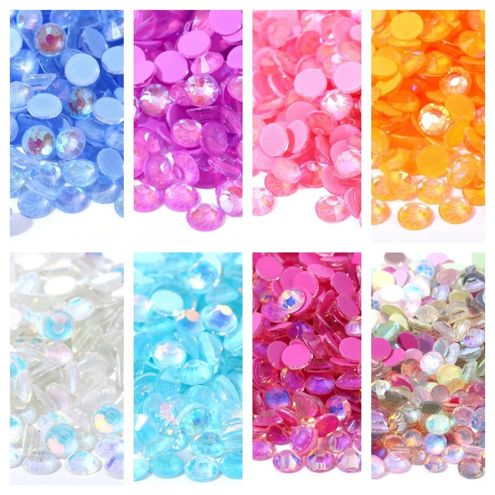 

ss6-ss30 Luminous Neon Crystal AB Glass Non Hot Fix Rhinestone Flatback Glue On 3D Glitter Nail Art Rhinestones Decorations