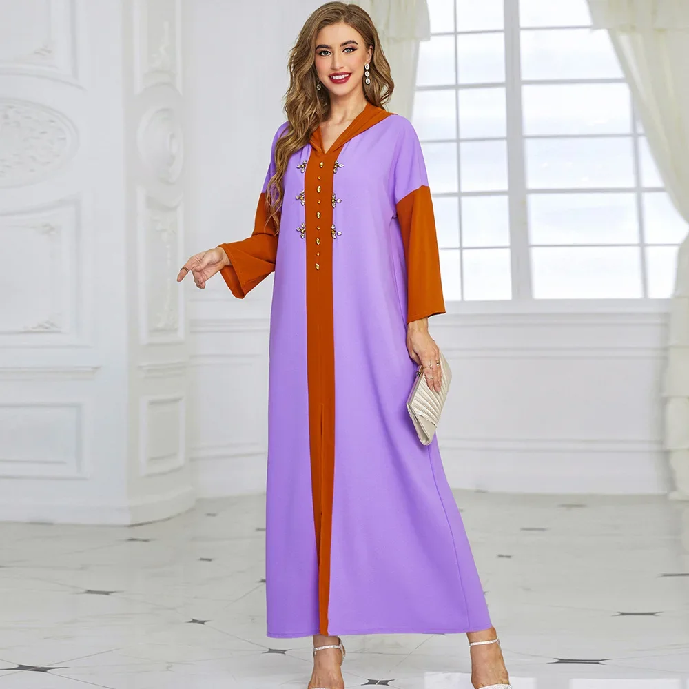 

Eid Djellaba Ramadan Abaya Women Muslim Hooded Dress Dubai Turkey Kaftan Moroccan Gown Islam Clothing Arab Robe Jalabiya Caftan