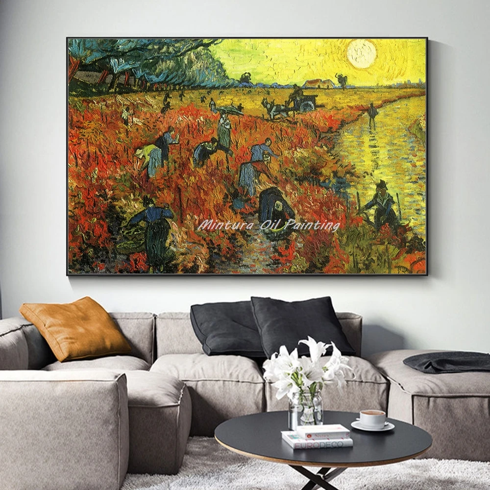 لوحة زيتية من مينتورا مرسومة يدويًا على قماش فان جوخ ، صورة فنية جدارية ، ملصق شهير الانطباع ، ديكور المنزل ، ديكور الغرفة