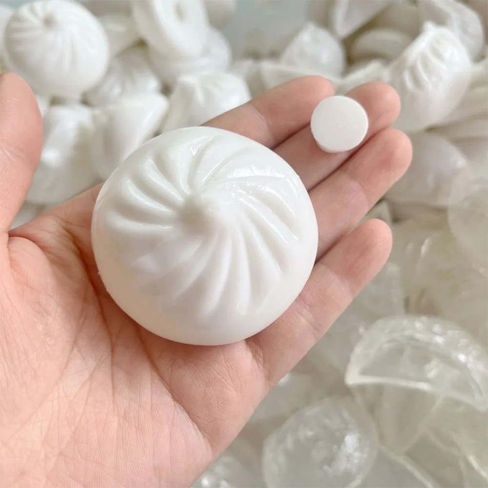 Blank Craft DIY Steamed Bun Sensory Fidgets Simulated Food Dumpling Squishy Soft TPR With Plug DIY Empty Ball Skin Handmade