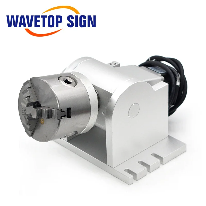 WaveTopSign Portable Rotary Worktable Chuck 80mm Small smart  Rotary Worktable for Laser Marking Machine