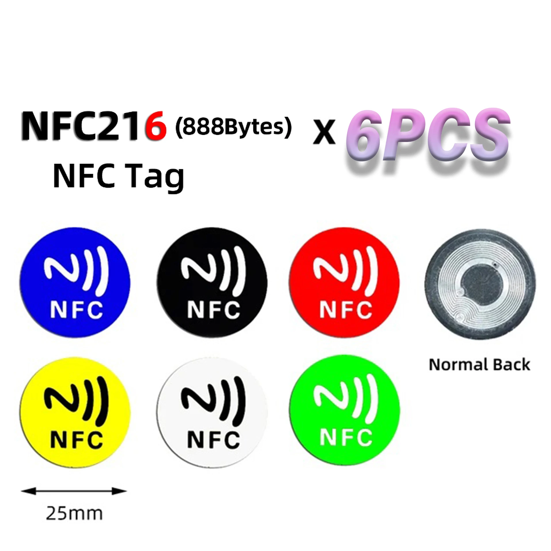 888Bytes NFC 216 Black Tag 13.56MHz ISO14443A 504 Bytes Black Sticker Ntag216 NFC Sticker For All NFC Phones RFID Adhesive Label