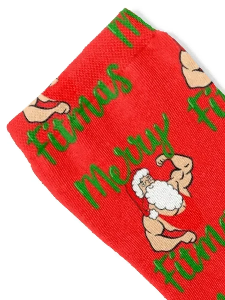 Swole Santa Merry Fitmas Socks funny gift tennis men cotton high quality Luxury Woman Socks Men's