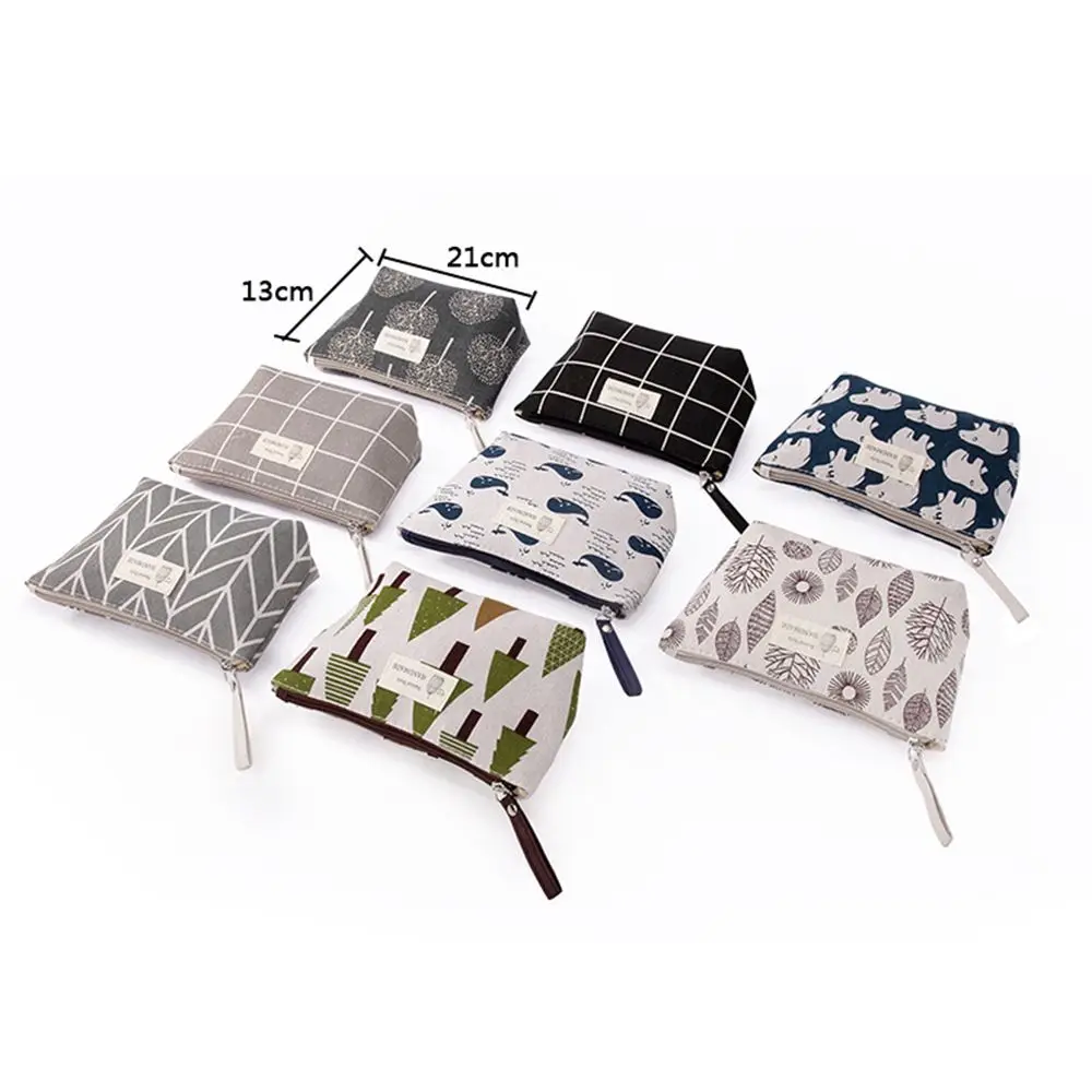 Women Canvas Wash Pouch Portable Animal Pattern Toiletry Case Makeup Bag Cosmetic Organizer Storage Bag