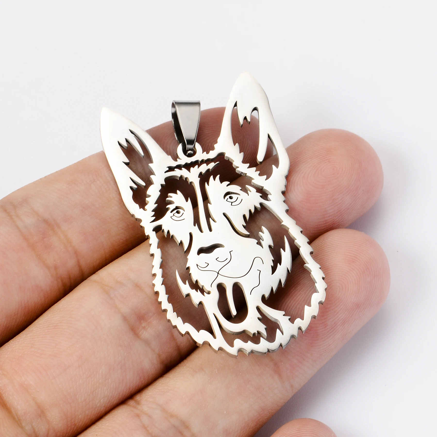 10pcs Punk Animal German Shepherd Dog Charms Pendant for DIY Handmade Necklace Keychain Bag Pendant Accessories Gift