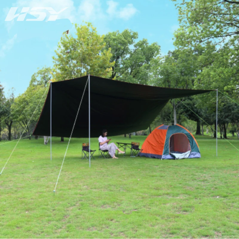 Imagem -06 - Toldo Branco com Revestimento Preto da Barraca Atualizado Camping Canopy Impermeável Protetor Solar Garden Tarp Upf50 Plus 5000 Mais 6*4.4m