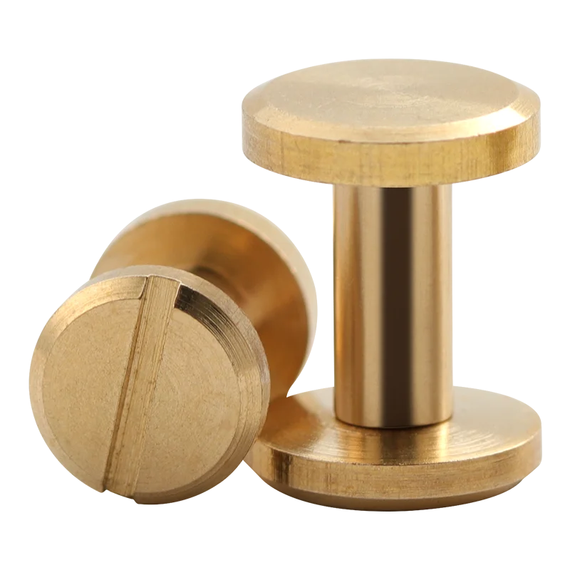 WUTA Brass Arc Belt Screw Stud Double Curved Head Chicago Nail Rivet For Leather Craft  DIY Belt/strap Accessories-Multi-size
