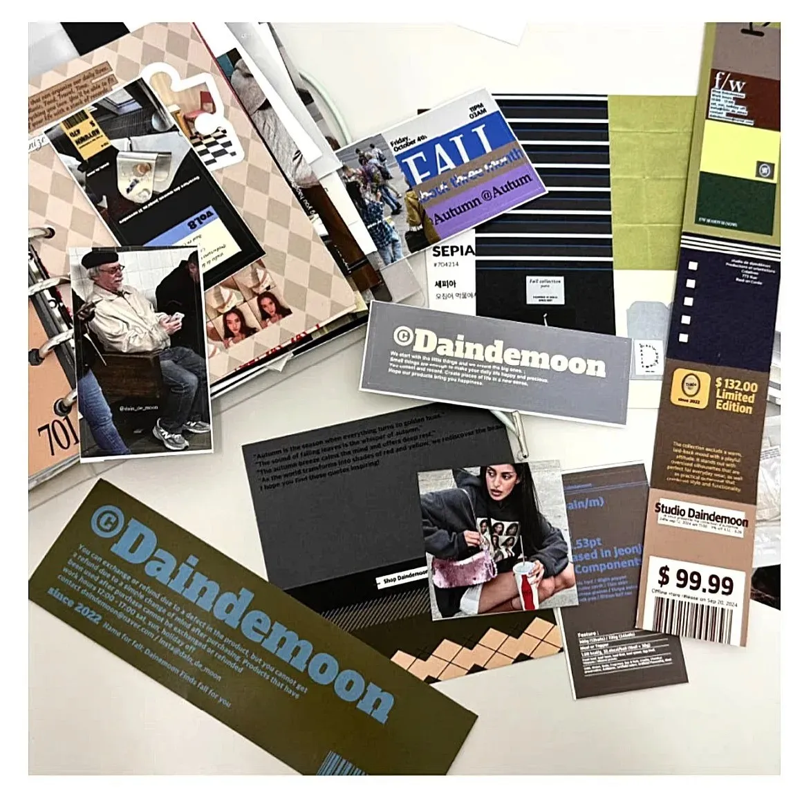 الكورية OAB بطاقة ملصق حزمة الشمال نمط الوردي الرجعية سكرابوكينغ الزخرفية INS المواد فسيفساء ورقة لوازم الحرف اليدوية