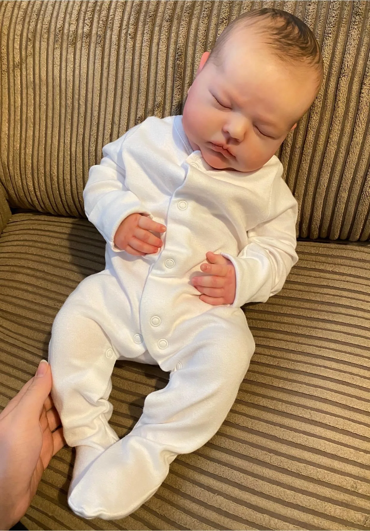 

20inch Reborn Doll Newborn Baby Tessa Asleep Lifelike Soft Touch Cuddly Body Doll Handmade with Genesis Paint Visible Veins