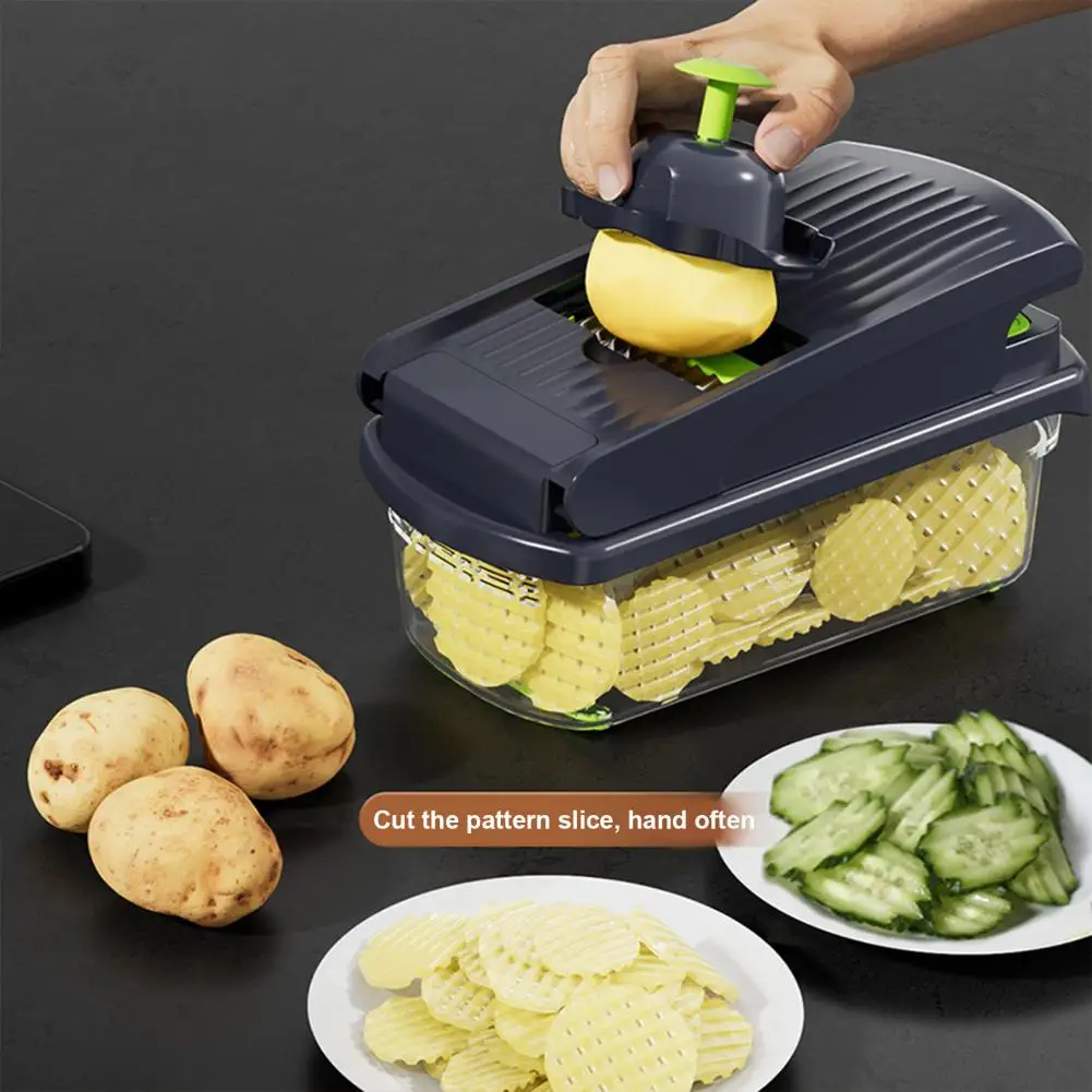 

Vegetable Chopper 14-in-1 Kit Stainless Steel Onion Chopper with Container Veggie Cutter Kitchen Essential