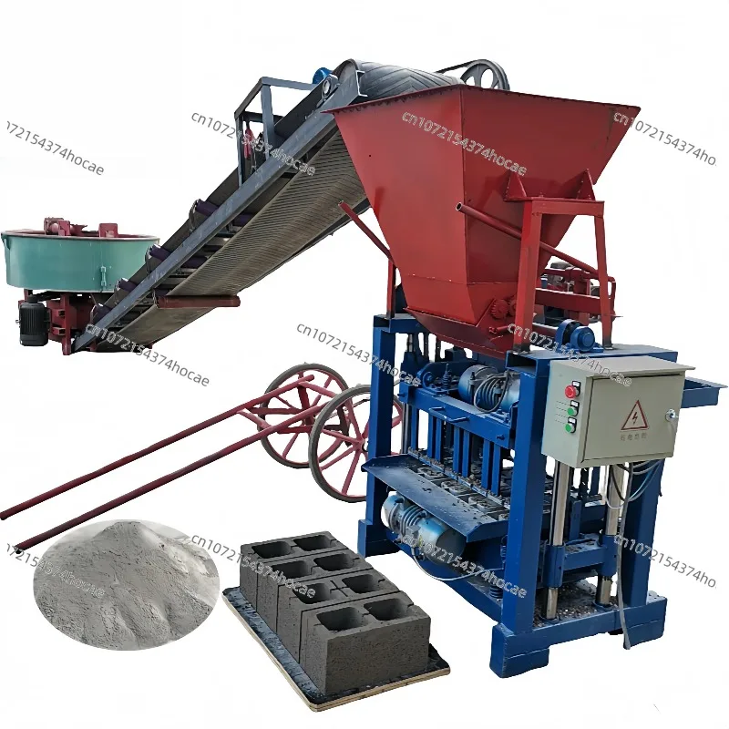 The 4-35 brick making machine can be used in combination with mixers and conveyor belts to create an efficient production line