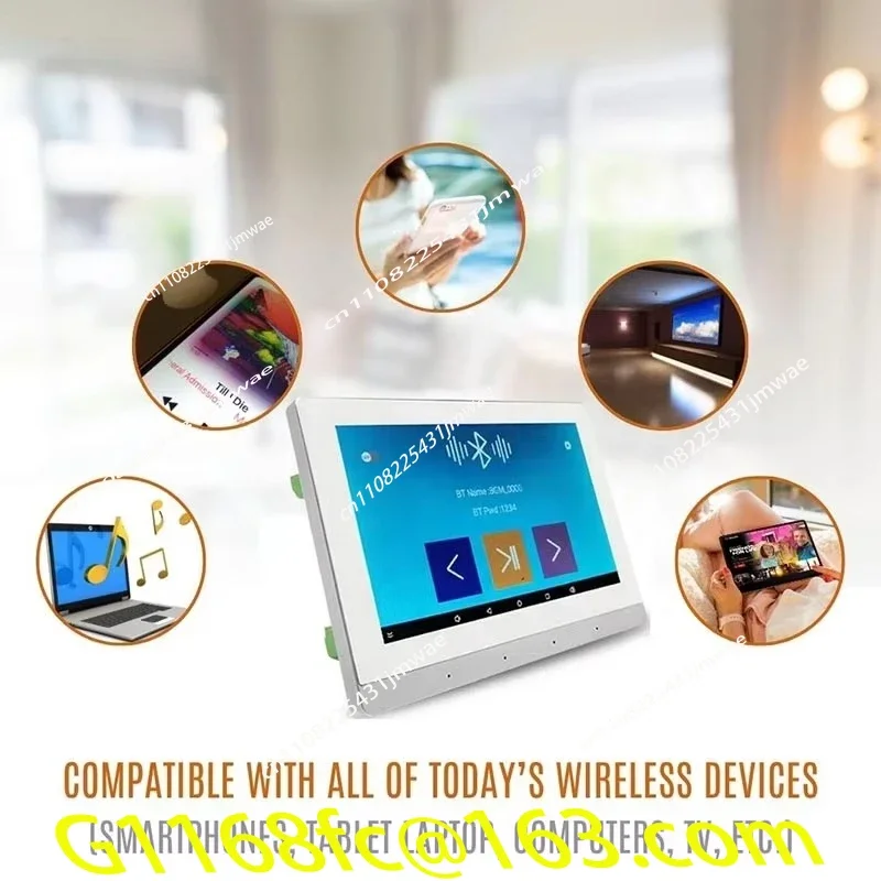 8-Channel Touchscreen Bluetooth Inner Wall Amplifier, Smart Home Theater Android 11 Wireless Background Music Part