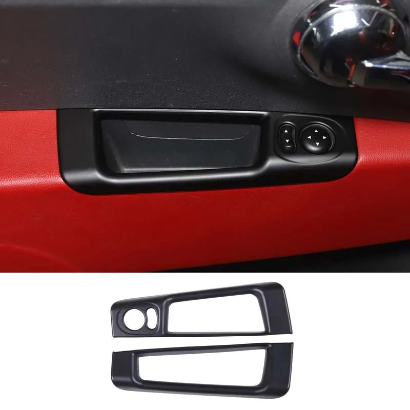 For 2010-2019 Fiat 500 ABS Matt Black car styling car rearview mirror adjustment switch cover sticker car interior accessories