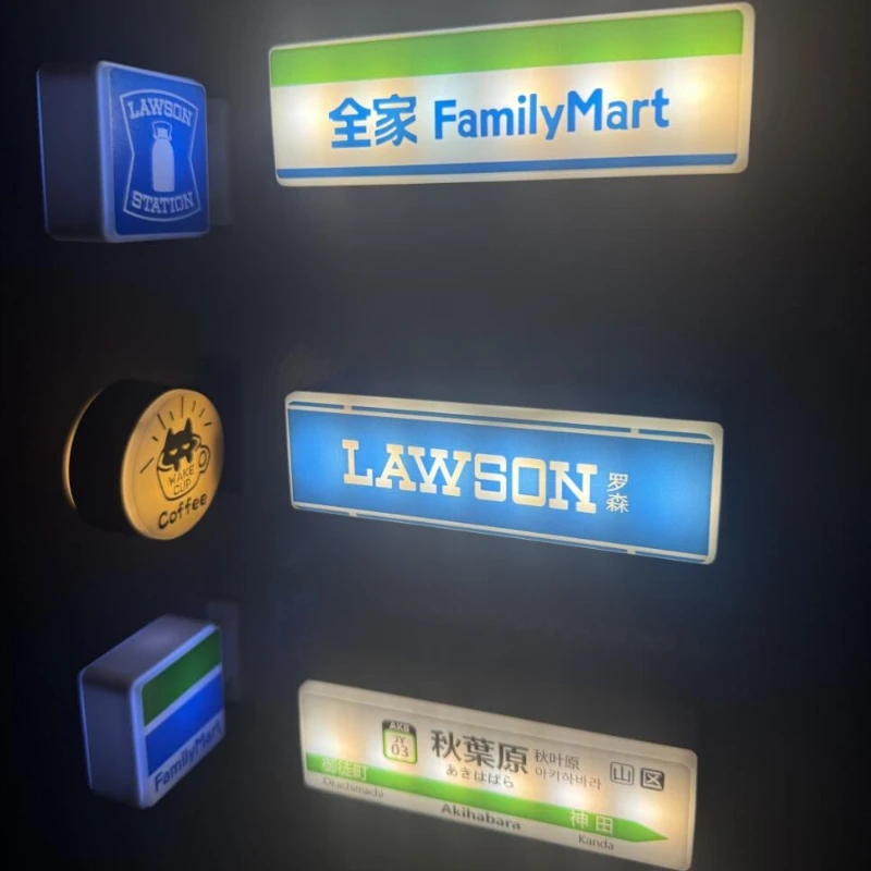 Magnetic Family Mart Hand Touch LED Refrigerator Sticker Lawson Convenience Store Luminous USB Fridge Stickers Home Decoration