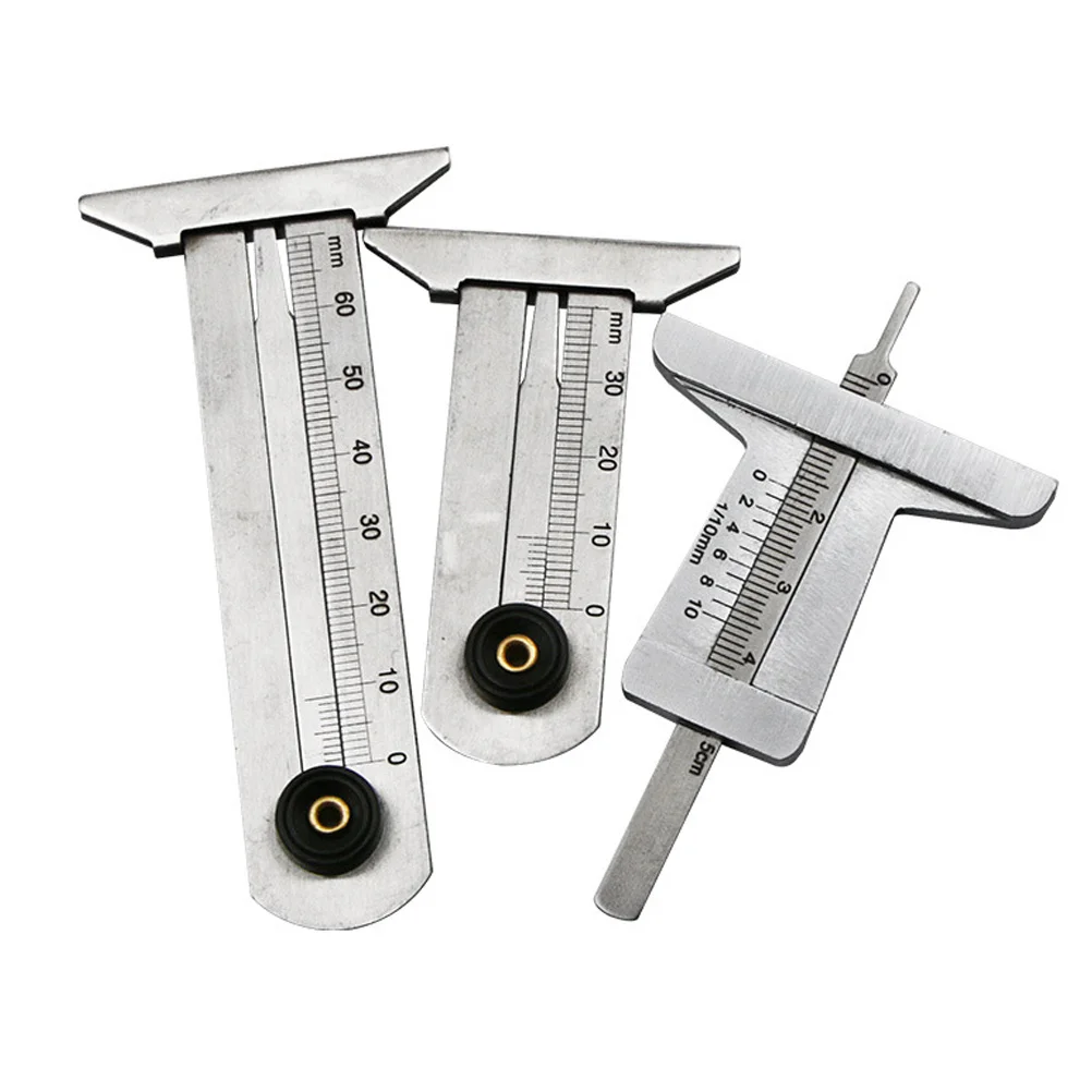 

3Pcs Stainless Steel Tire Tread Depth Gauge 0-60mm Wear Resistant Easy to Read Durable Measurement Tool Tyre Tread Meter