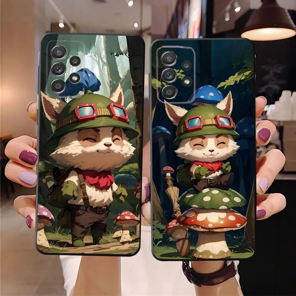 Custodia per telefono L-League of Legends Teemo per SamsungS24,23,22,21,S20 Ultra Pro 10,S30Plus,S9,20lite Ultra Cover nera