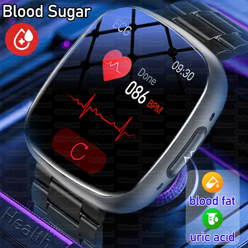 ecg-ppg-health-grade-smart-watch-2025-non-invasive-blood-glucose-lipid-uric-acid-bluetooth-call-nfc-watches-for-man