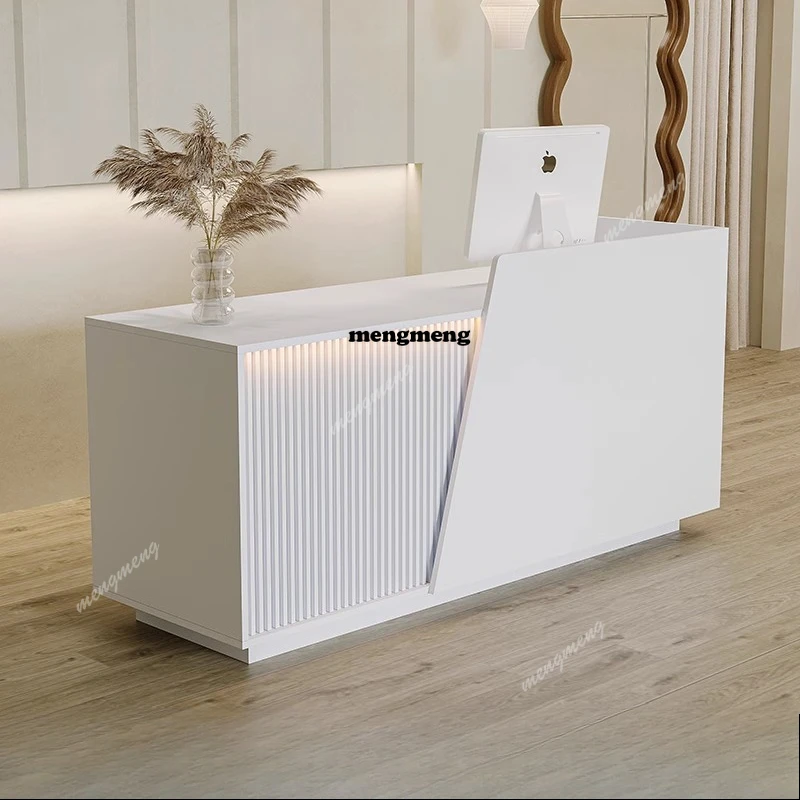 

Shop Modern Reception Desks Beauty White Bar Luxury Hotel Restaurant Display Reception Desks Executive Bureau Trendy Furniture