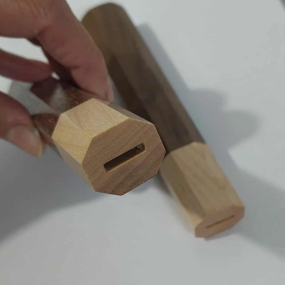 138mm Japanese Classic Style Octagonal handle bayonet handle and elm handle replace high-end black walnut solid wood handle