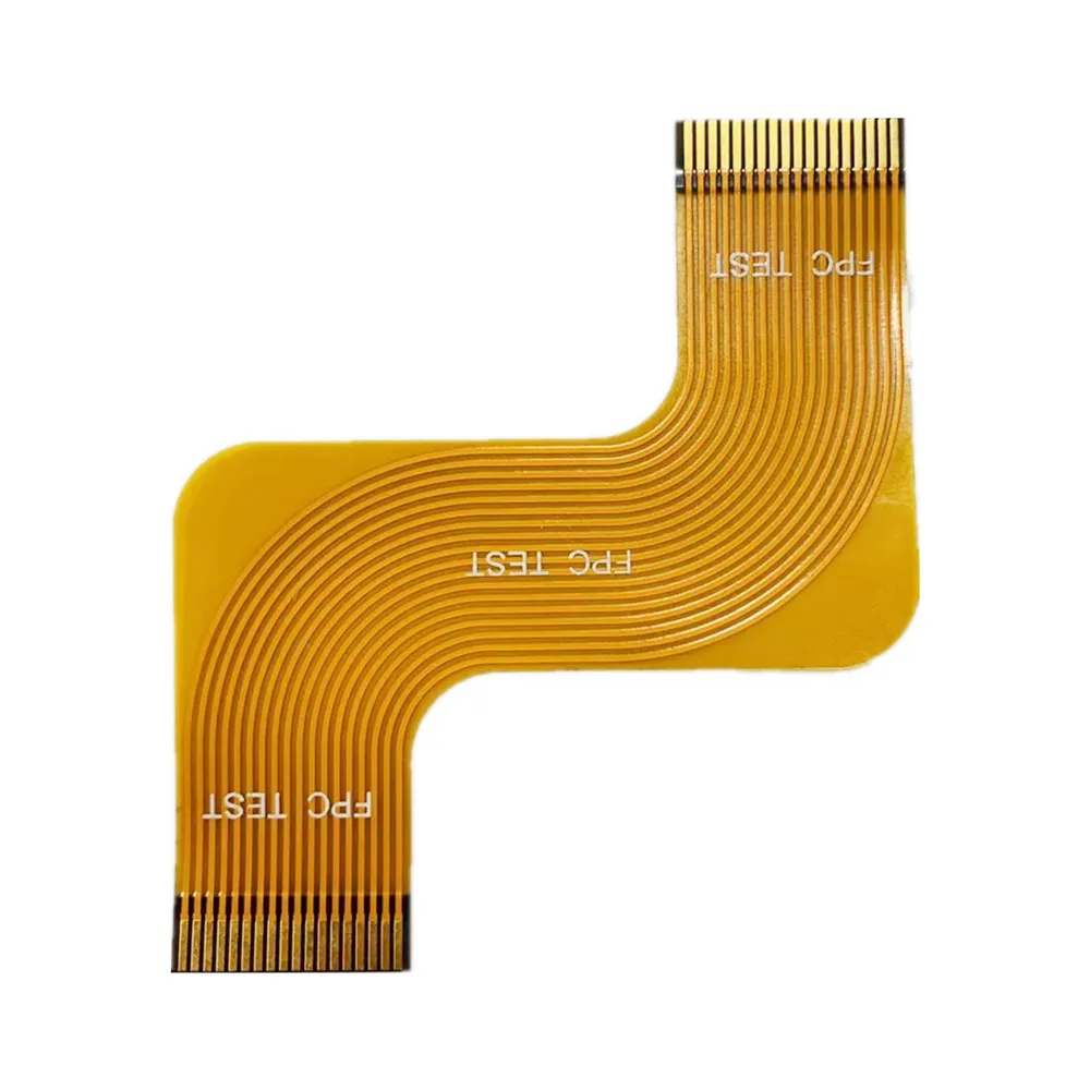 

FPC yellow flat flexible cable, 0.5mm pitch, custom pitch options available for flexible PCBs