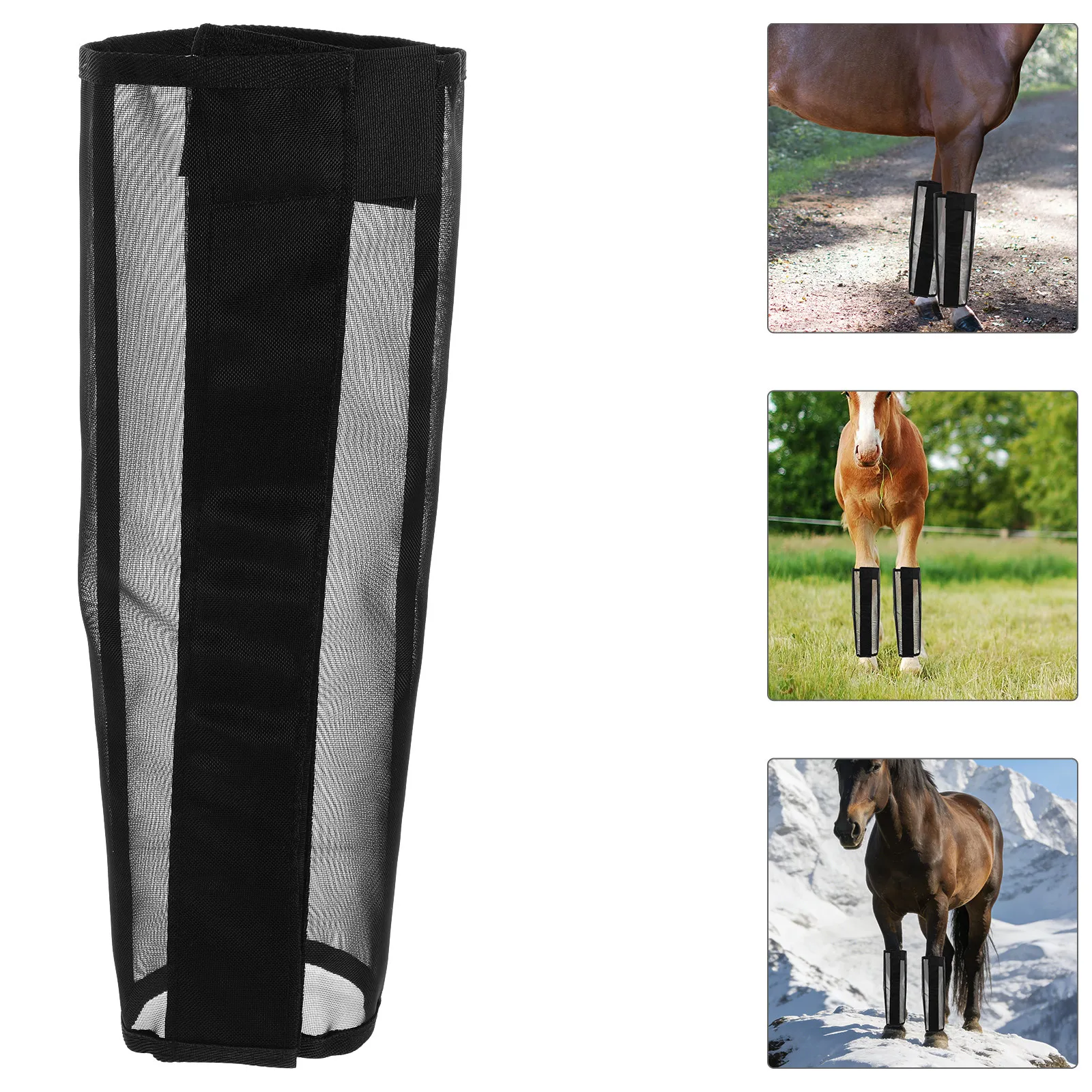 4個入り-馬用レッグプロテクター-フライブーツ-通気性メッシュ-滑り止め-アウトドアトレーニング-フライレギンス-レッグカバー用