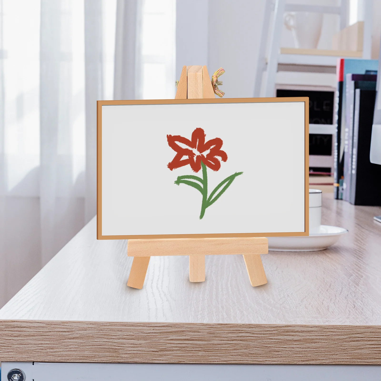 Wooden Easel Small Tabletop Display for Photos Paintings Framed Art Sturdy Tripod Beechwood Handcrafted Smooth Studio