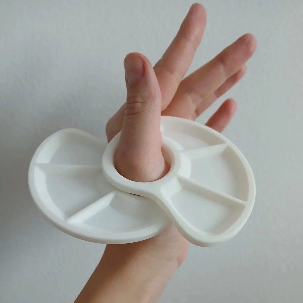 1 упаковка прочной пластиковой палитры для большого пальца — устойчивая к царапинам гладкая поверхность, эргономичный дизайн для художников