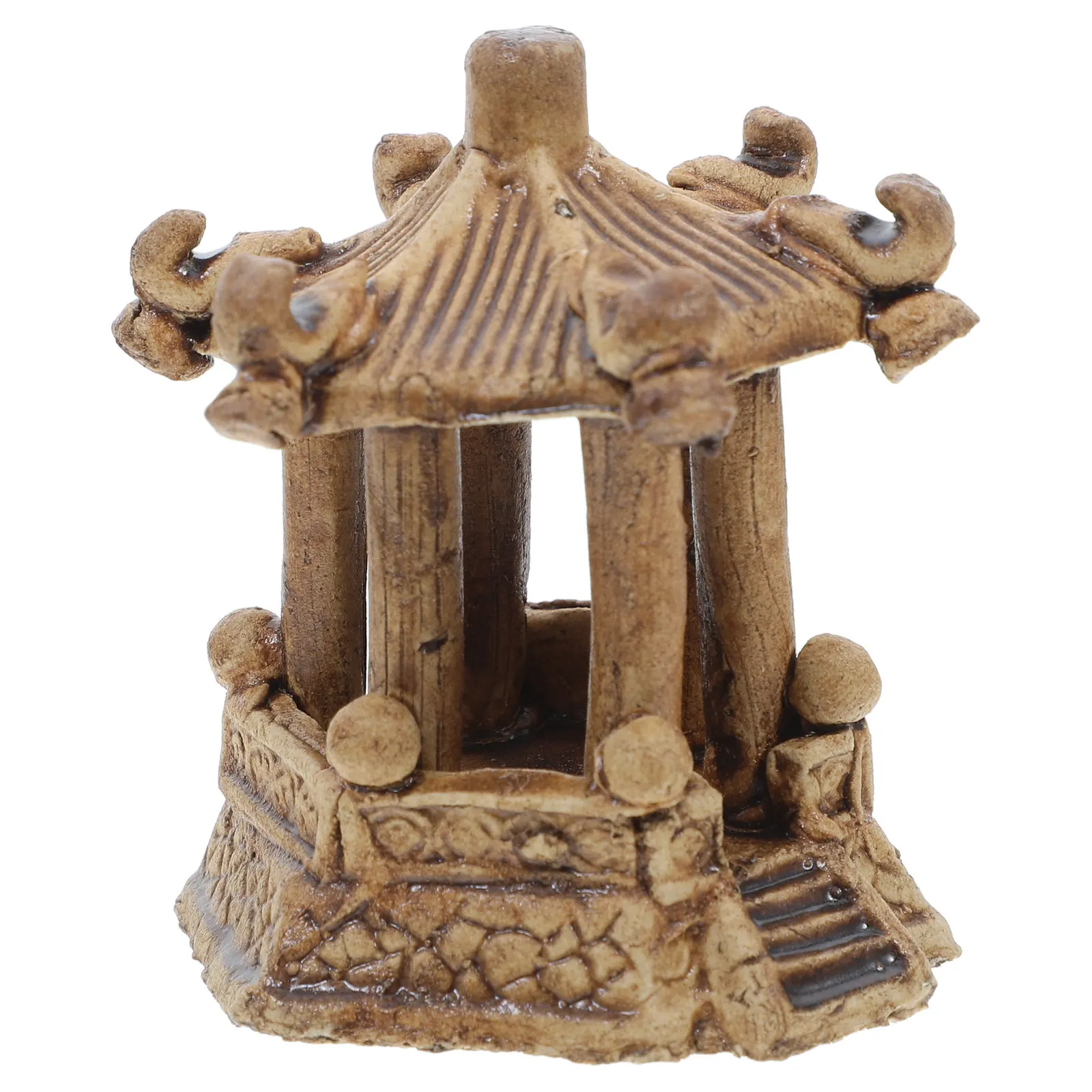 

Miniature Ceramic Hexagonal Pagoda Statue for Bonsai Zen Garden Aquarium Terrarium Micro Landscape Fairy Garden Asian Water