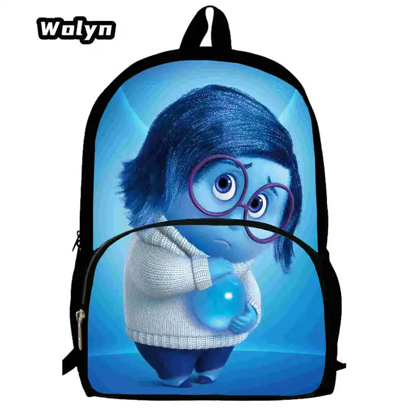 Mochila Inside 3D Out para meninos, mochilas escolares de anime dos desenhos animados, mochila infantil grande e durável, grau 1-3