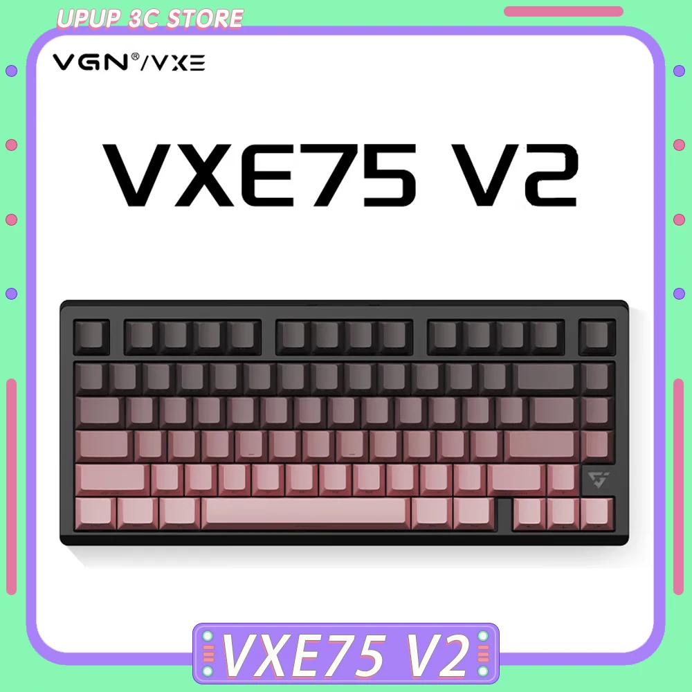 

Vgn Vxe75 V2 Mechanical Keyboard Aluminum Alloy CNC Hot Swap Rgb Customized Gasket Wireless Gaming Keyboard Pc Gamer Accessories