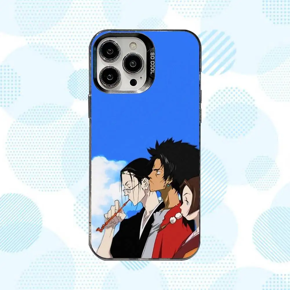 حافظة هاتف S-Samurai C-Champloo أنيمي لهاتف iPhone 16,15,14,13,12,11,Mini,Pro,SE,MAX غطاء أبيض غير لامع مقاوم للصدمات