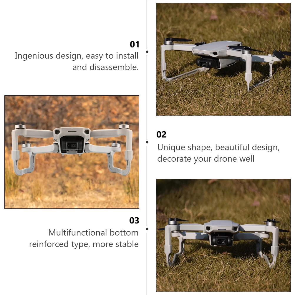 

1Set Drone Heighten Feet 3Cm Elevated Landing Gear for Mini 2 Strong ABS Material Easy Install Multi Functional Bottom
