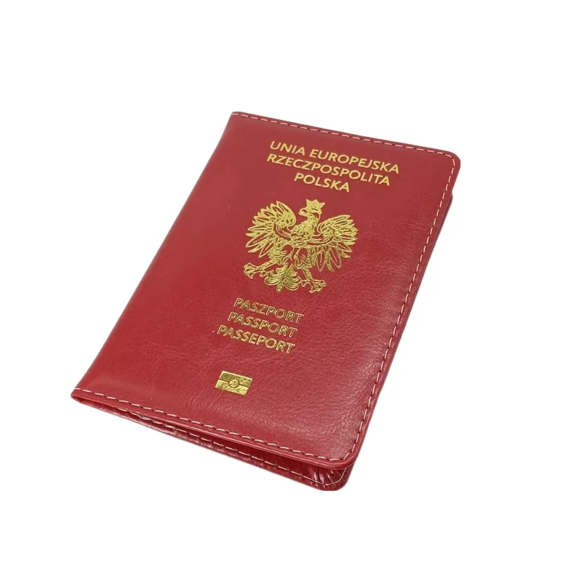 Poland Passport Cover Holder PU Leather Credit Card Slot Men Women Polish Passport Organizer Travel Accessory