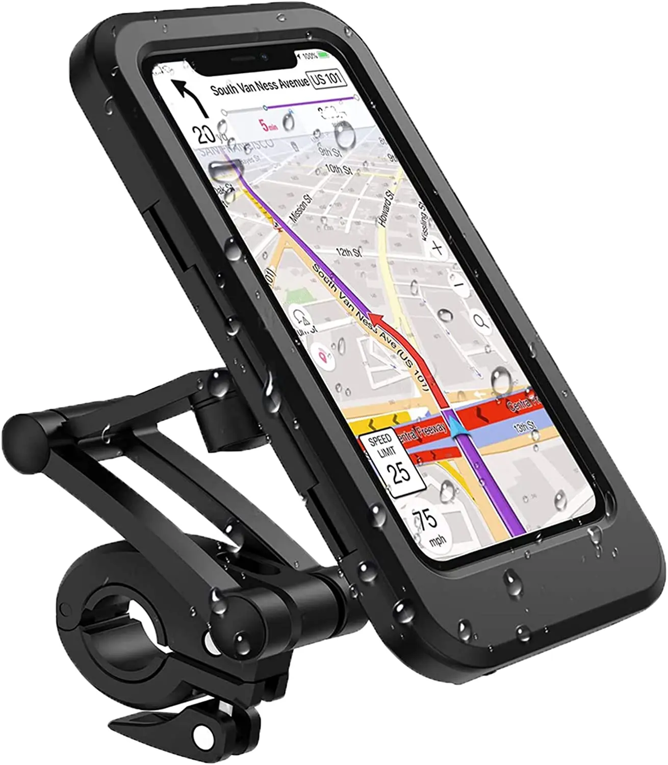 調節可能な携帯電話ホルダー,自転車またはオートバイのハンドルバー用のユニバーサル配置