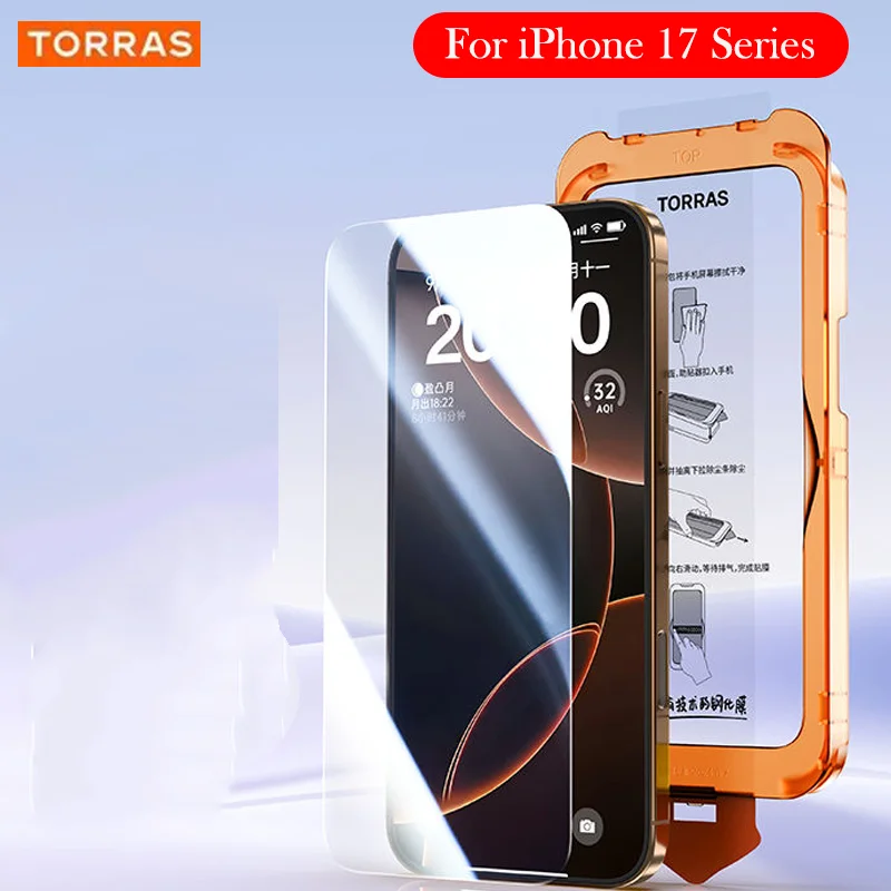 TORRAS gehärtetes Glas für iPhone 17 Pro Max Displayschutzfolie für iPhone 17 PRO