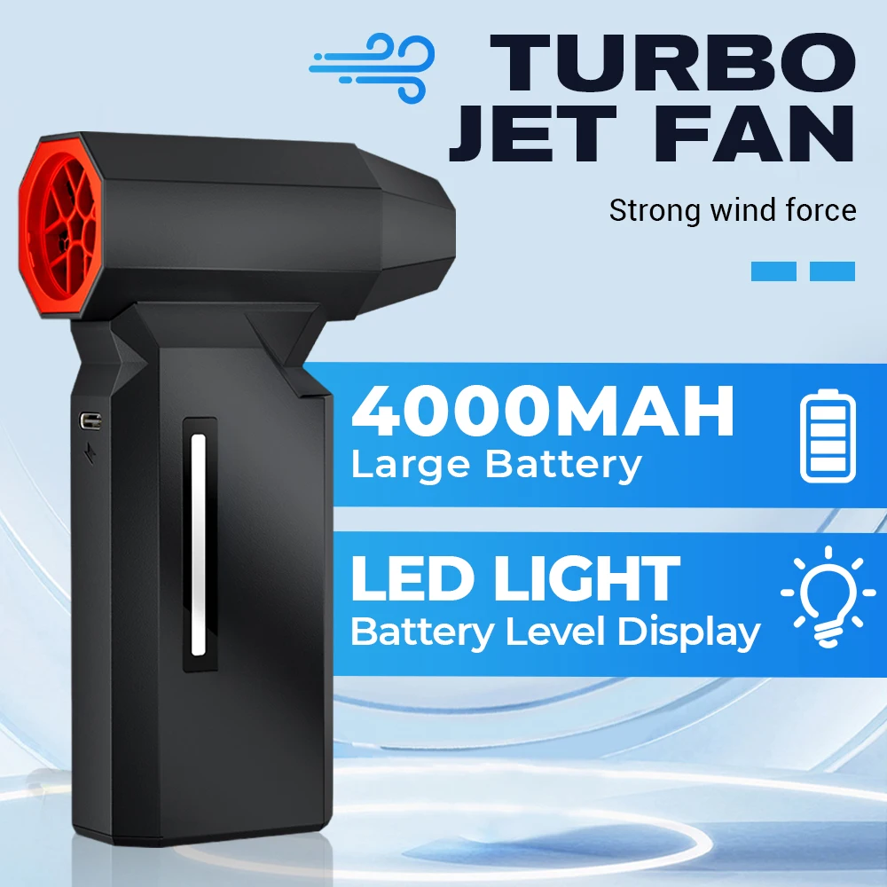 مروحة توربو نفاثة محمولة باليد مروحة تربو صغيرة 990000 دورة في الدقيقة منفاخ هواء قوي منفضة هواء مضغوط لمجفف السيارة/الكمبيوتر/أدوات تنظيف المنزل #3