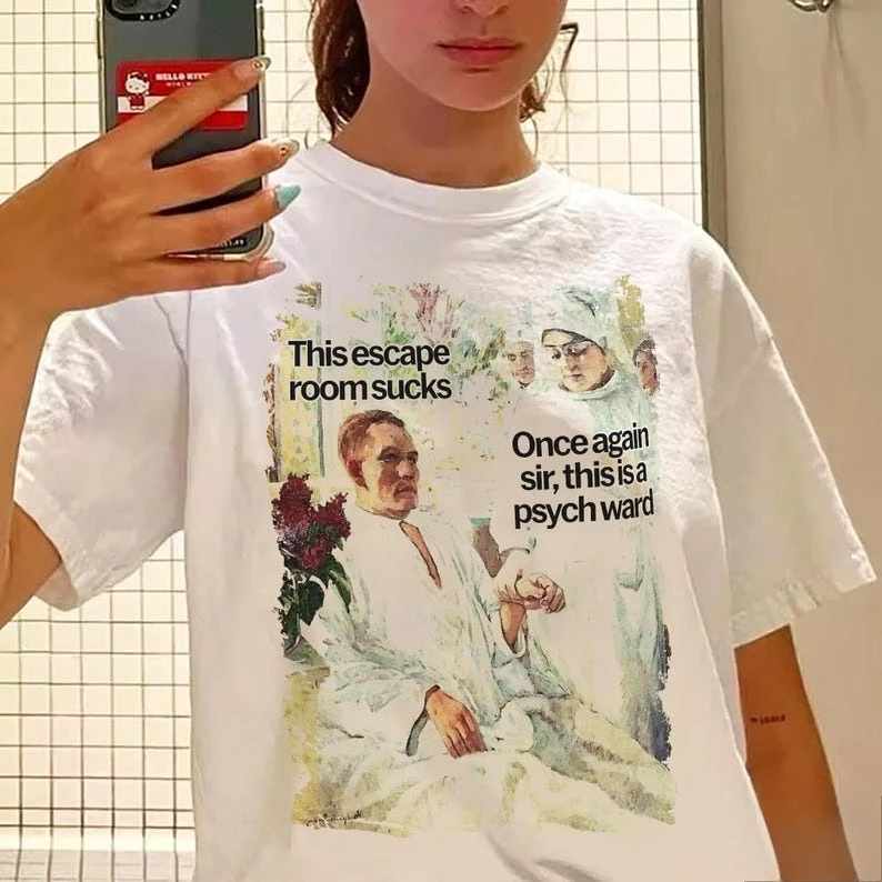 Escape Room Y2K T-shirt Funny Meme Grunge T-shirt Vintage 80s 90s Retro Clothes Aesthetic Clothing Men Women Streetwear T-shirts